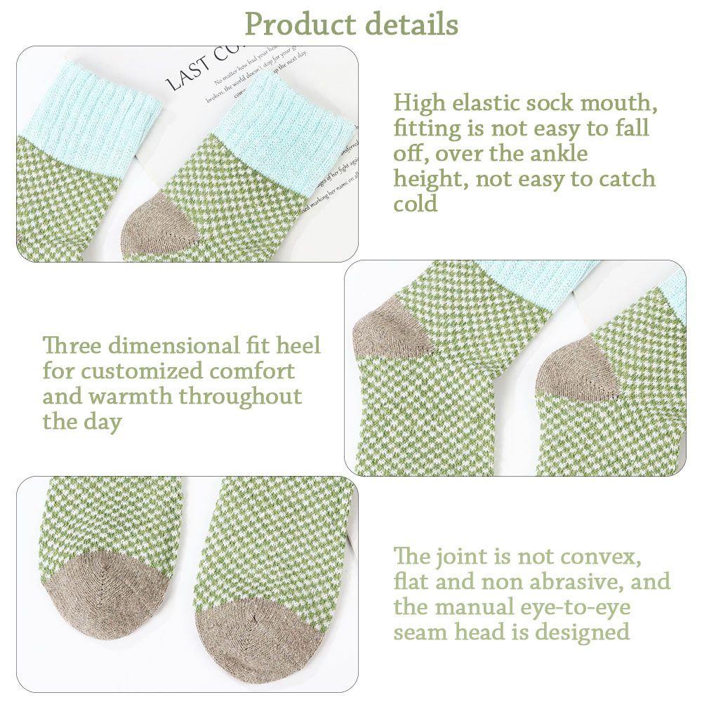 Bộ 5 Đôi Vớ Dày Mềm Mại Giữ Ấm Thoáng Khí