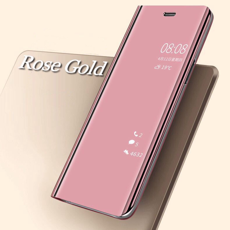 Bao da điện thoại nắp gập tráng gương sang trọng bảo vệ cao cấp cho Xiaomi Redmi Note 3 4 4X 5A