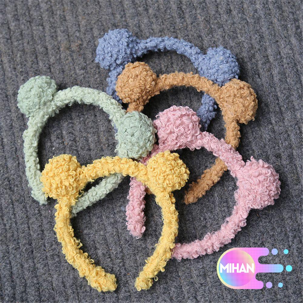 Băng Đô Cài Tóc rửa mặt Hình Tai Gấu Phối Lông Nhiều Màu Sắc Đáng Yêu Cho Nữ Mihan1