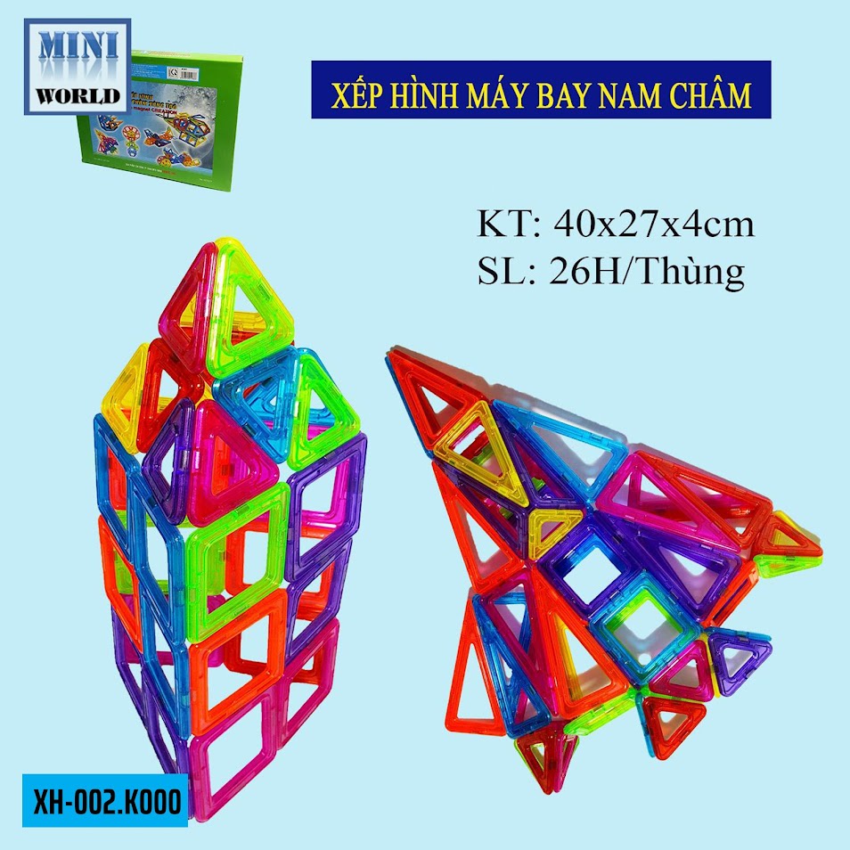 Đồ chơi sạch - Phát triển trí thông minh - Xếp hình - máy bay nam châm (XH-002)