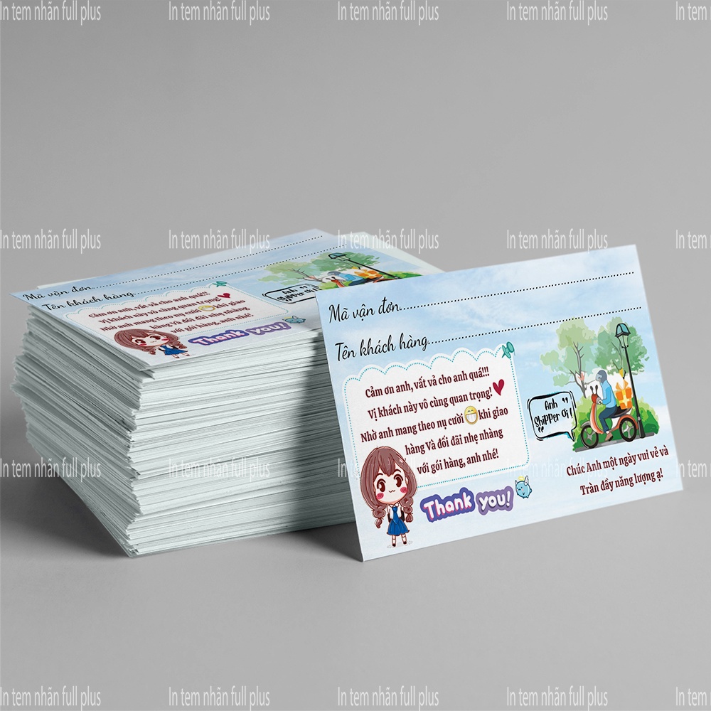 [ TEM DÁN ANH SHIPPER ] Decal dán cám ơn Shipper đã giao hàng cho shop, Sticker cám ơn, tem dán thank you