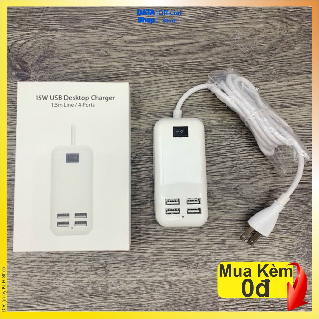 Ổ điện sạc đa năng cổng usb công suất cao, củ cóc sạt 4 lỗ sạc nhanh cho iphone samsung xiaomi KLH