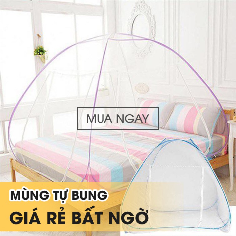 MÙNG CHỤP TỰ BUNG CAO CẤP SIÊU DÀY ÁNH SAO - Màu xanh da trời/trắng - KT: 1m6x2m/1m8x2m