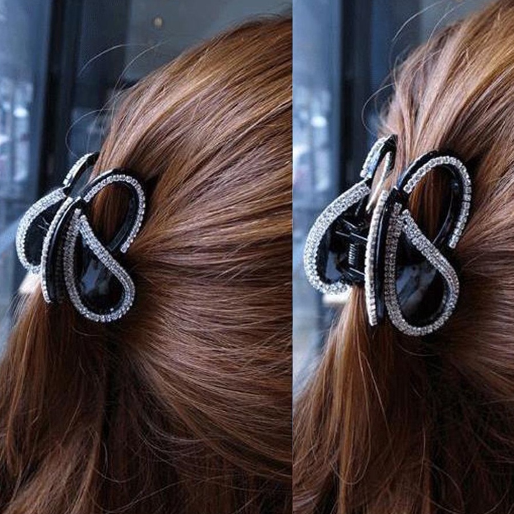 Kẹp tóc hình dạng bướm đính đá xinh xắn dành cho nữ