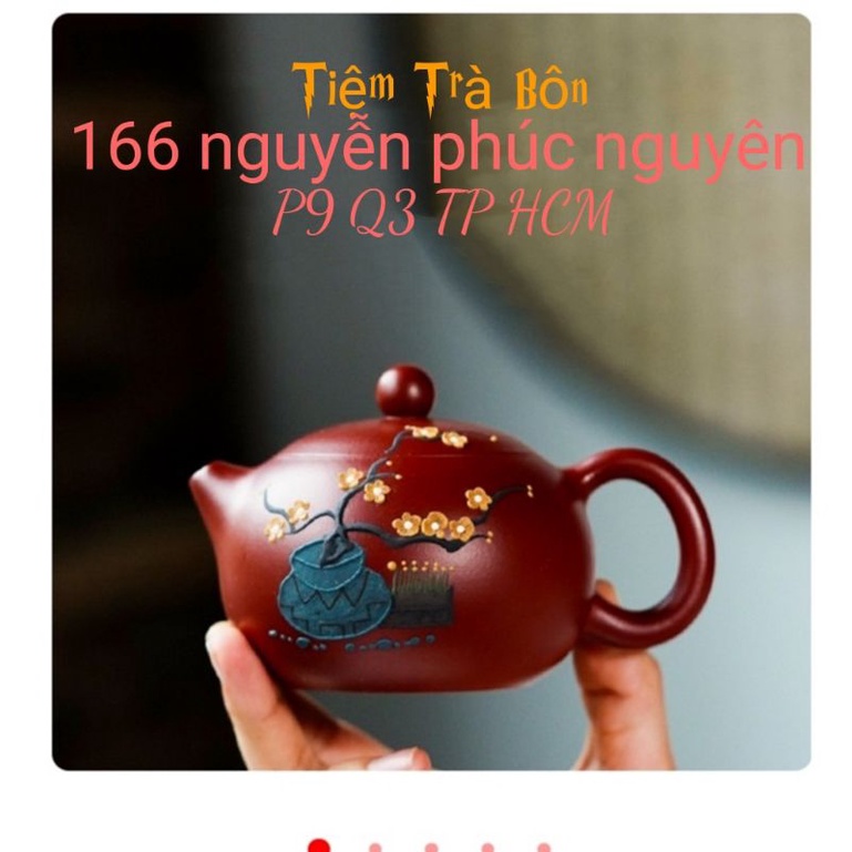 ấm tây thi 100% quặng tử sa lâu năm nghi hưng giang tô 220ml tặng 100gr trà ô long thượng hạng đài loan thử ấm