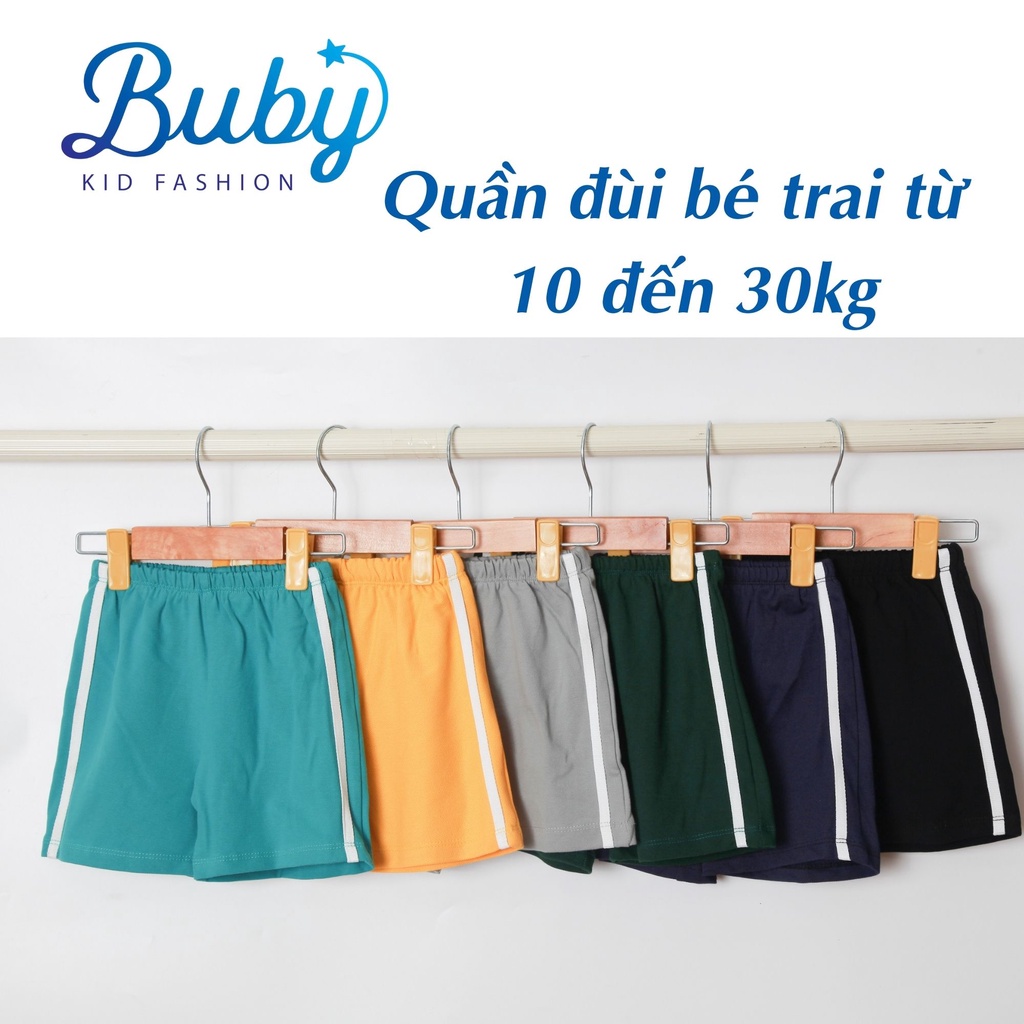 Quần đùi bé trai, bé gái BUBY. Quần cotton 100% phối viền thể thao năng động cho mùa hè. Bé đến 30kg 2 3 4 5 6 7 8 tuổi