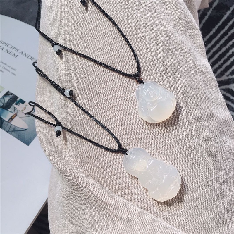 [Hàng Mới] Dây Chuyền Mặt Đá Mã Não Trắng Cho Cặp Đôi