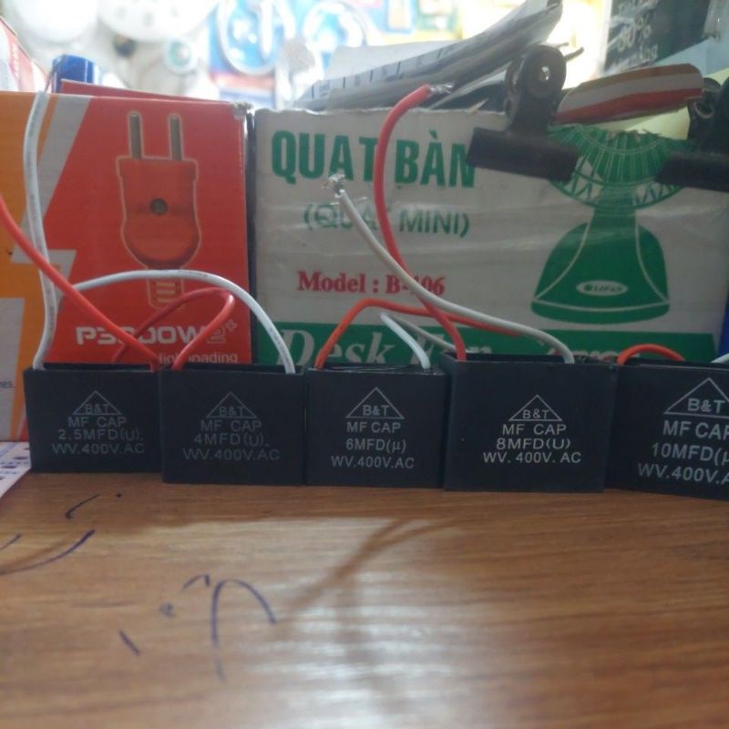 Tụ Quạt CBB61 2 Dây 400VAC Các Loại 4uF 6uF  8uF  10uf