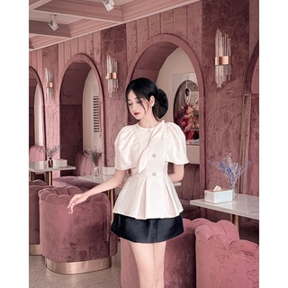 Pandora Top 🌸 Áo chất text đính nơ tiểu thư (Lưu ý mô tả sản phẩm)