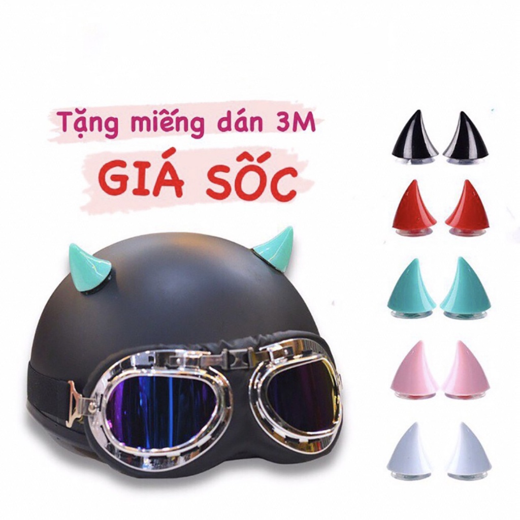Sừng Gắn Mũ Bảo Hiểm Nửa Đầu Và 3/4