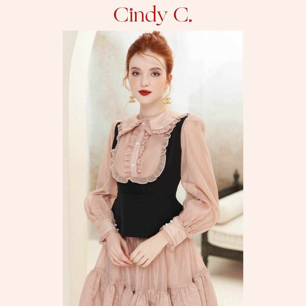 Áo kiểu nữ Chickadee CINDY C chất liệu Tuytsi thiết kế sang chảnh 731