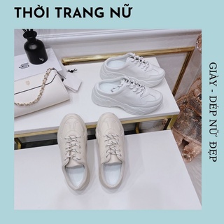 Giày sục thể thao nữ giày thể thao nữ màu trắng chất da siêu đẹp độn đế phong cách dễ phối đồ...
