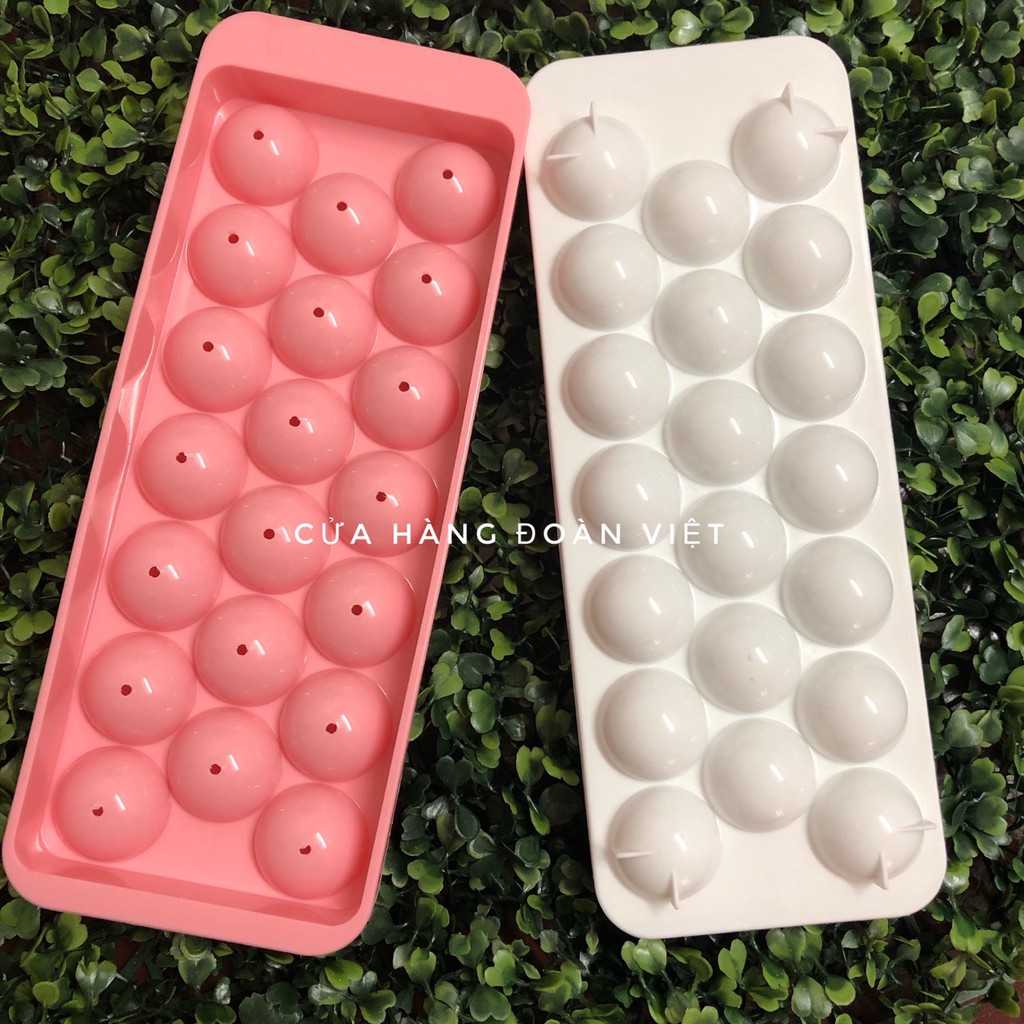 [SALE] Combo 2 Khay Đá Bi 20 viên - Khuôn Rau Câu Bóng Nước