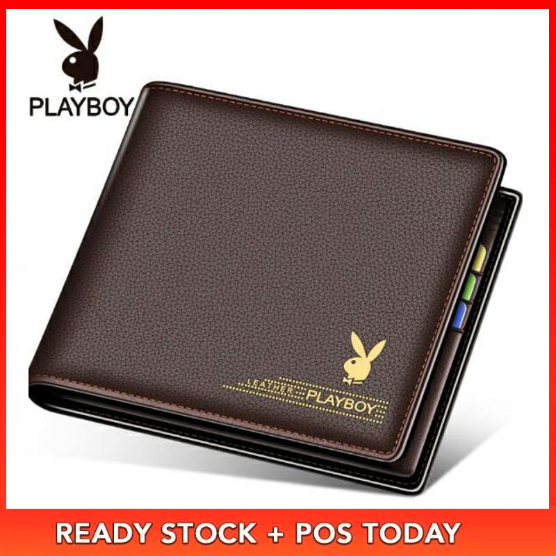 Ví da PlayBoy dáng ngắn phong cách cổ điển thời trang cho nam