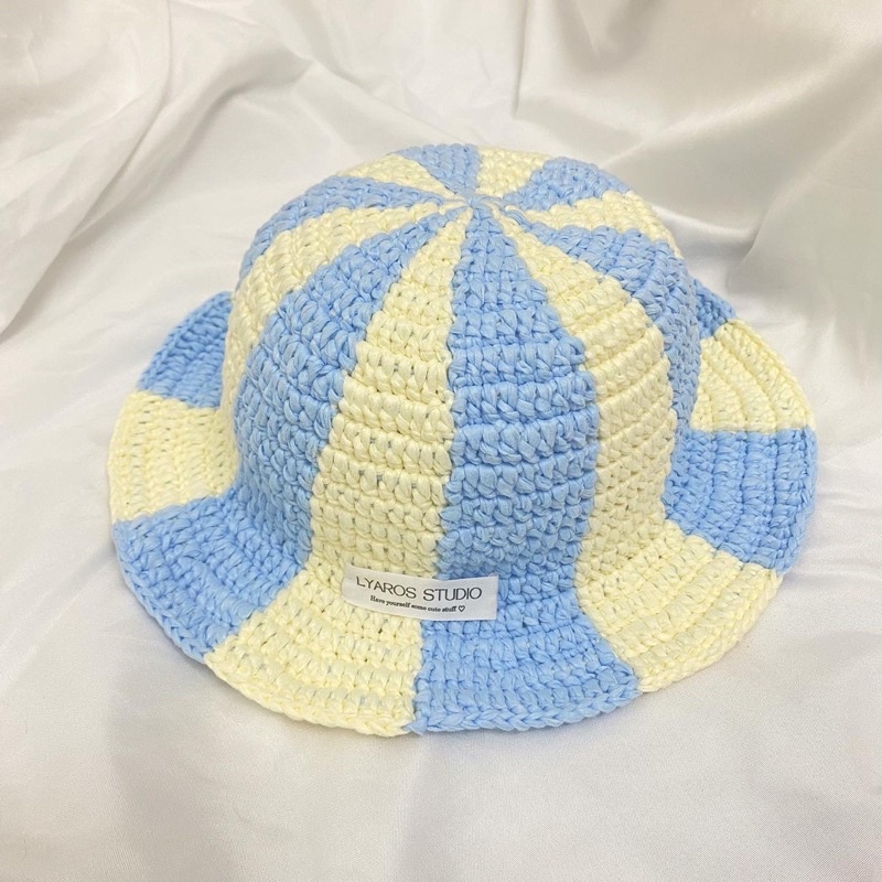 AIRY BUCKET HAT Mũ móc len handmade sợi airy mùa hè thoáng mát