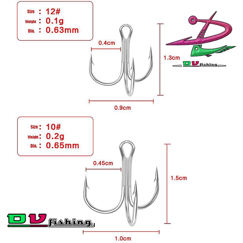 Lưỡi câu ba tiêu { BKK } - { THƯỜNG } không gỉ độ cứng cao tải khỏe nhiều cỡ lưỡi. !!!