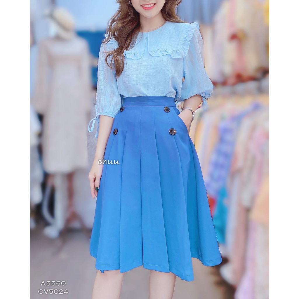 [ Mã WASTRUN4 giảm 10% tối đa 30K đơn 99K] Áo Sơ Mi Kiểu Vạt Vuông Tay Lửng CHUU A5560 | BigBuy360 - bigbuy360.vn