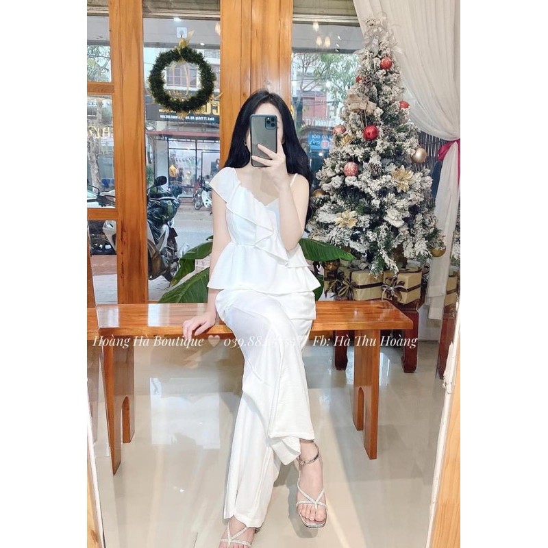 SNU168 - SET NỮ ÁO TRẮNG BÈO VAI DÂY QUẦN ỐNG SỚ | BigBuy360 - bigbuy360.vn