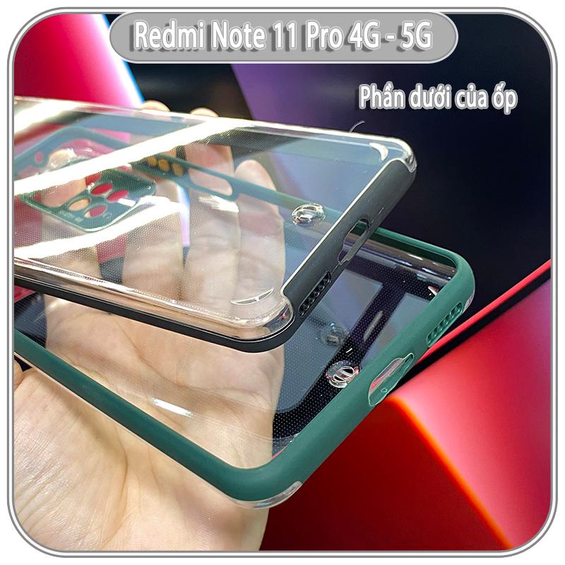 Ốp Lưng cho Xiaomi Redmi Note 11 Pro 4G - 5G, Redmi Note 12 Pro 4G PC Trong Suốt Viền Màu Mỏng ,Che Camera