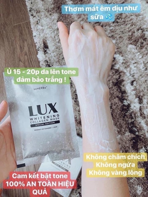 [CHÍNH HÃNG]Ủ Trắng Yến Tươi LUX soHERBs-Tặng Bộ chén trộn 6 món 25k-1 Hộp 3 gói