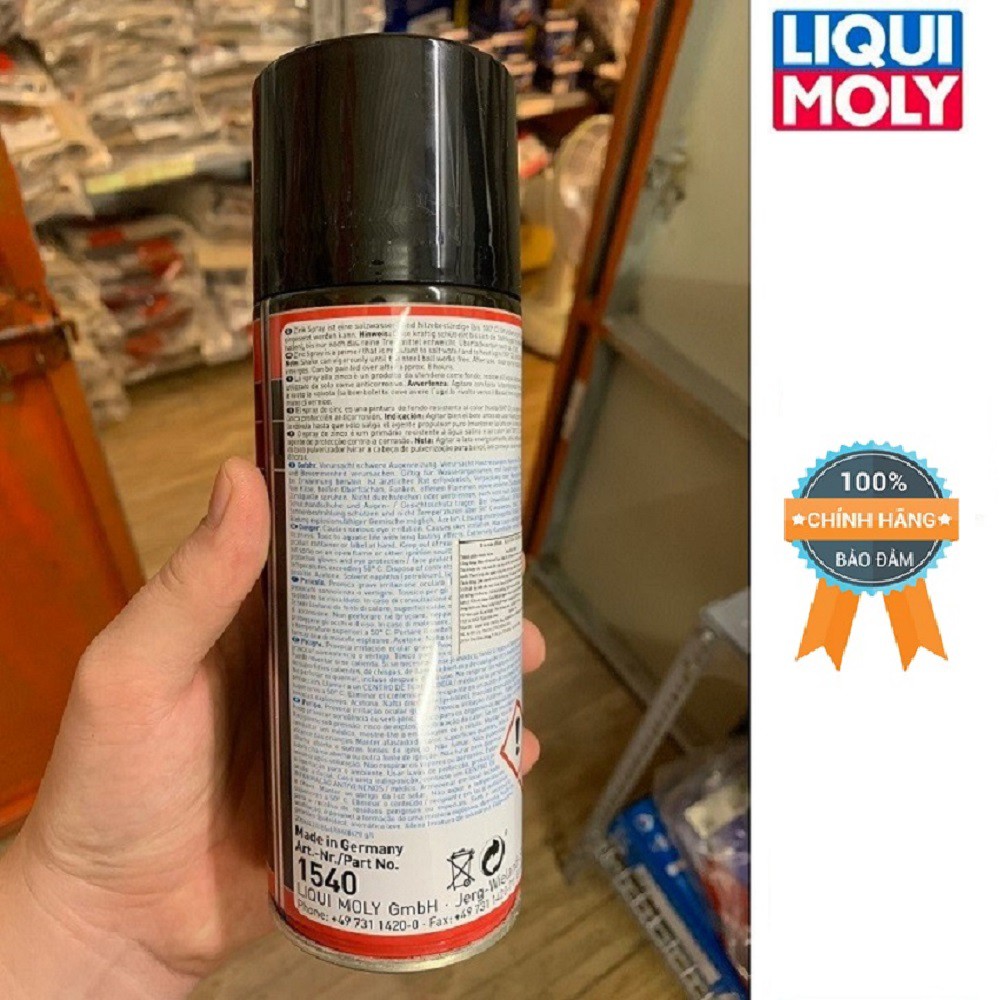 Chai mạ Kẽm Chống Gỉ Màu Sậm Liqui Moly ZINC SPRAY 1540  (400ml) Bảo vệ bề mặt chống nước mưa và muối, chịu nhiệt đô cao