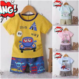 Bộ Cộc Tay Bé Trai Cotton Tre size đại 20-40kg