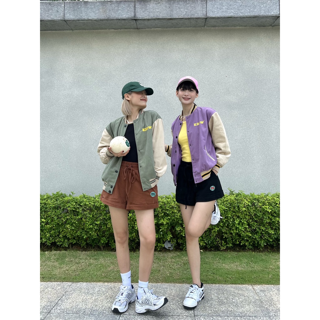 Áo khoác bóng chày thêu chữ BASEBALL JACKET