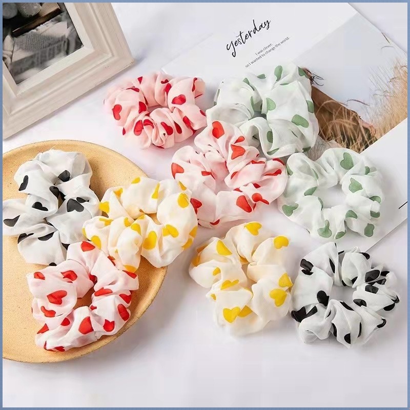 Dây Cột Tóc Bằng Vải Hình Ngôi Sao Trái Tim Dễ Thương Phong Cách Hàn Quốc