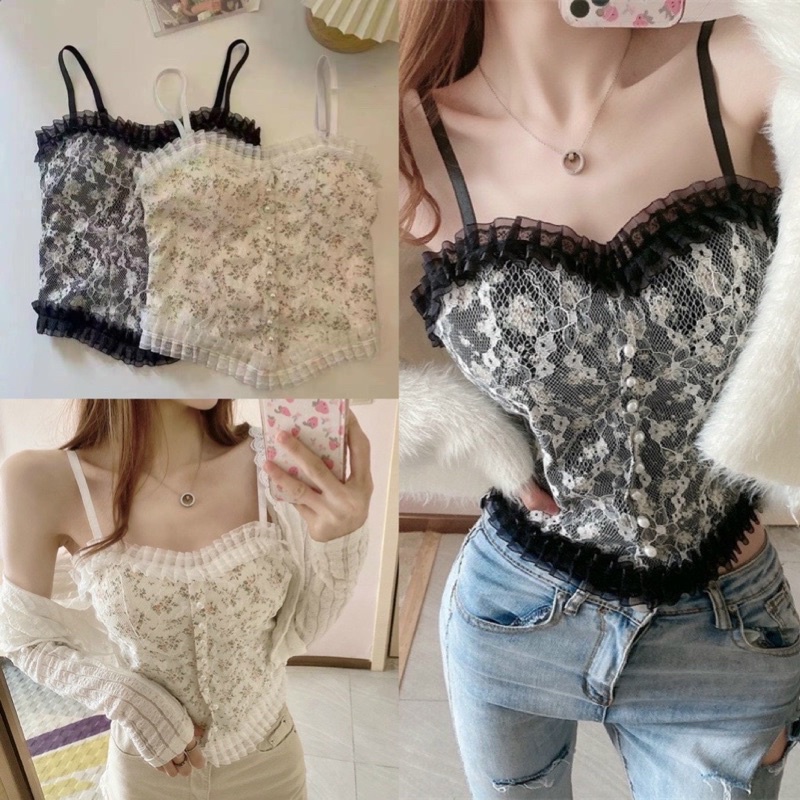 Áo bra ren phối hoa cao cấp
