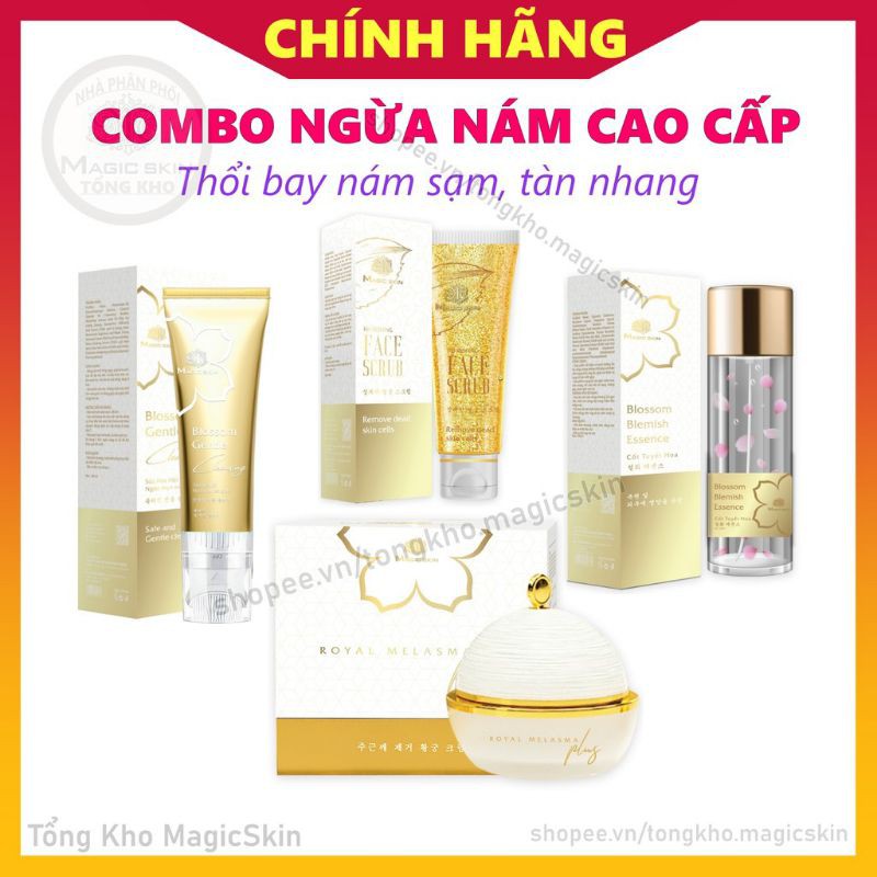 Combo NGỪA NÁM CAO CẤP Magic Skin 4 sản phẩm - LOẠI BỎ Nám Sạm, Tàn Nhang