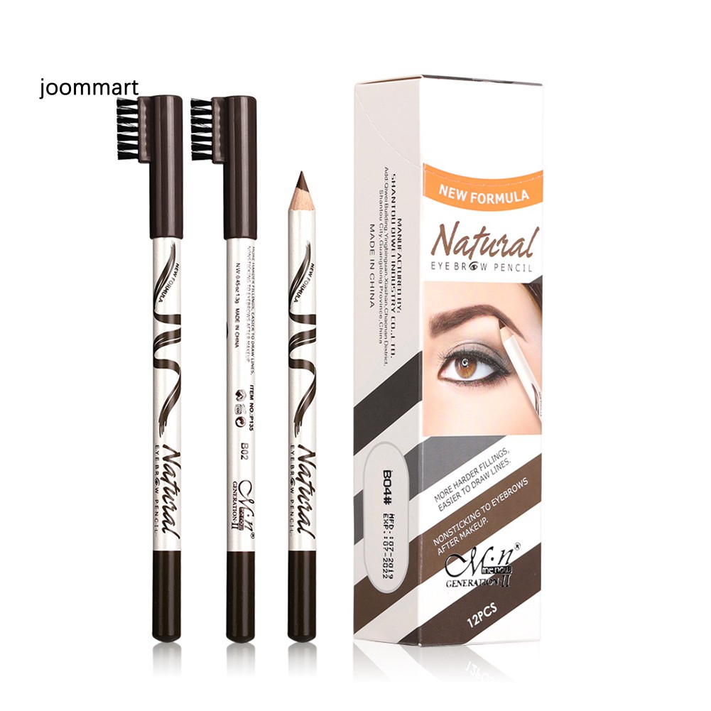 Bút chì kẻ lông mày Menow thân gỗ cứng kèm cọ chải chống nhòe chống mồ hôi tiện dụng | BigBuy360 - bigbuy360.vn