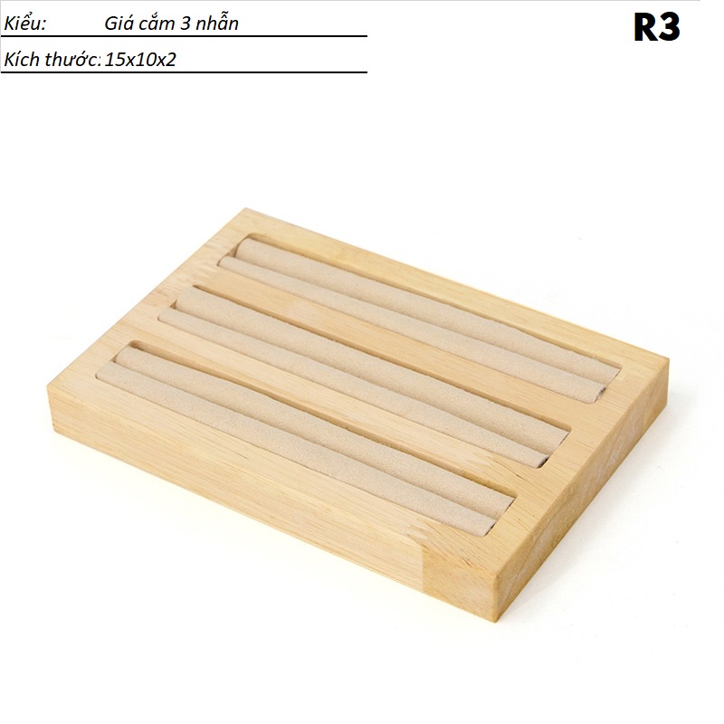 [D2CO] Bộ giá gỗ trưng bày trang sức lai trim chụp mẫu ảnh 3D rất đẹp nhóm R-F