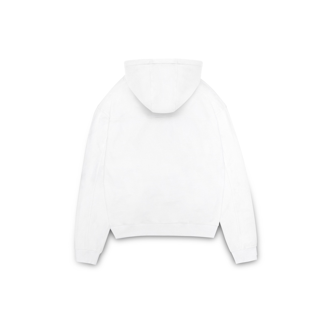 Áo hoodie 'GOLDIE EYES' 100% nỉ French Terry 440gsm màu trắng