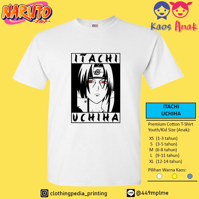 Áo Thun In Hình Nhân Vật Uchiha Sharingan Naruto Shippuden Sasuke