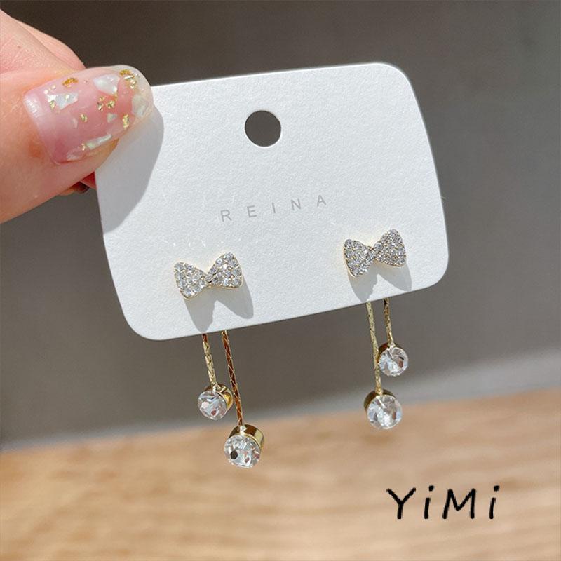 Bông tai tua dài hình ngôi sao đơn giản đa chức năng phong cách Hàn Quốc