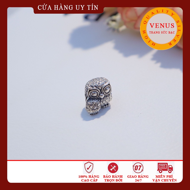[Hàng cao cấp] Charm bạc 925- Cú mẹ con- Mã sản phẩm VENUS194