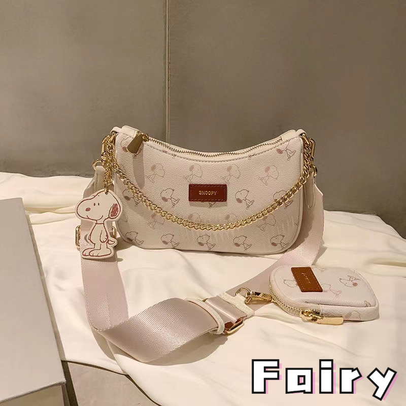 ⚡ Miễn Phí Vận Chuyển, Bạc Hà Đã Sẵn Sàng ⚡ Túi Đeo Vai Kích Thước Nhỏ Màu Trắng In Họa Tiết Hoạt Hình Thời Trang Cho Nữ 2022