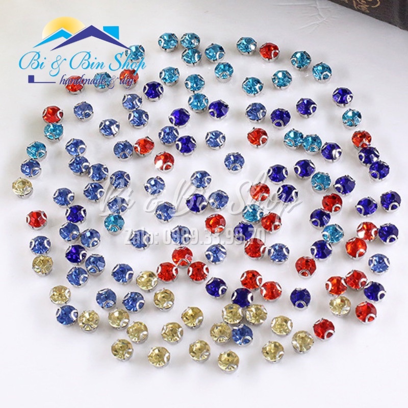 150 Viên Đá Đế S12-3mm Tròn 2D Hạt Pha Lê Đính kết Trang Phục, Làm Phụ Kiện Thời Trang
