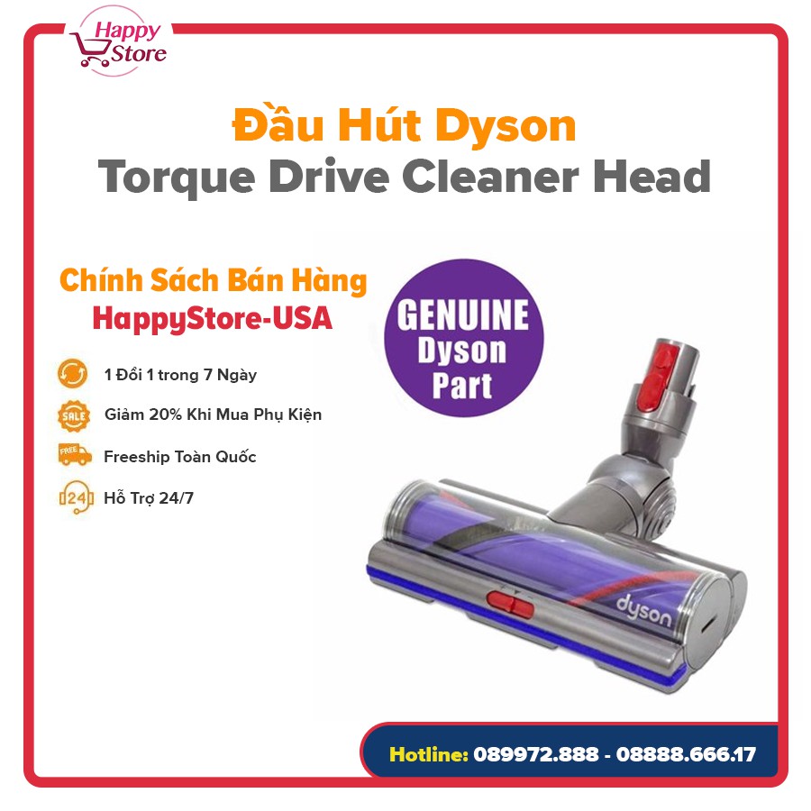 Đầu hút Dyson Torque Drive Cleaner Head - Đầu hút mô-men xoắn máy hút bụi Dyson - Hàng Chính Hãng