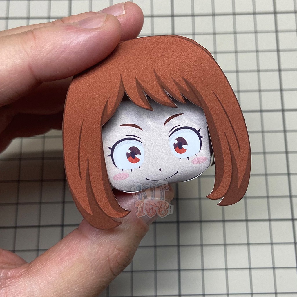 Mô hình giấy Anime Chibi Uraraka Ochako ver 3 - My Hero Academia + kit hộp trang trí