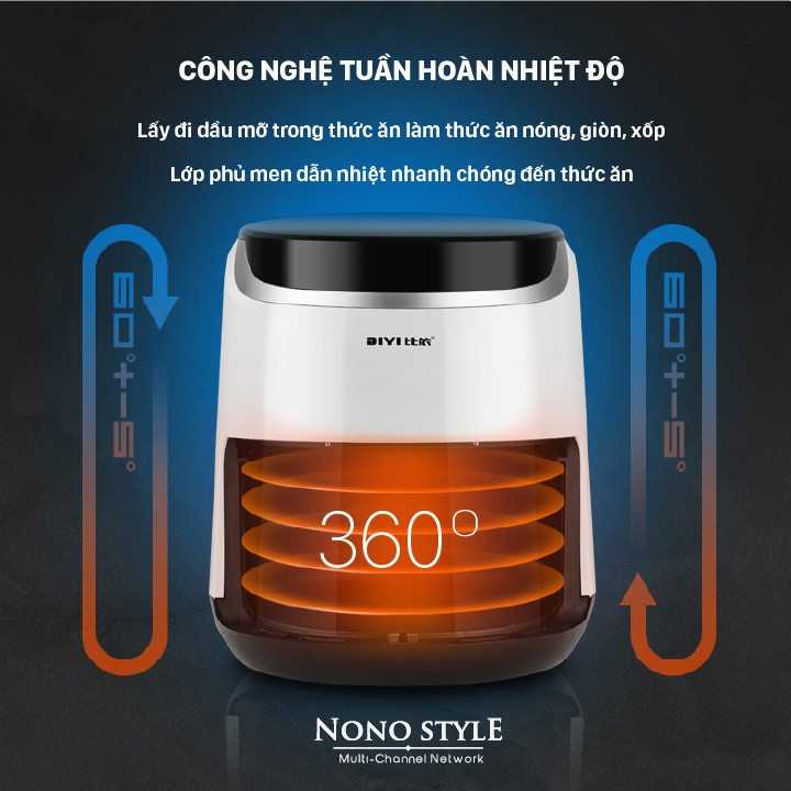 Nồi Chiên Không Dầu BIYI AF69A, Dung Tích 4.2L,Công Suất 1500W, Màn Hình LCD, Bảo Hành 12 Tháng