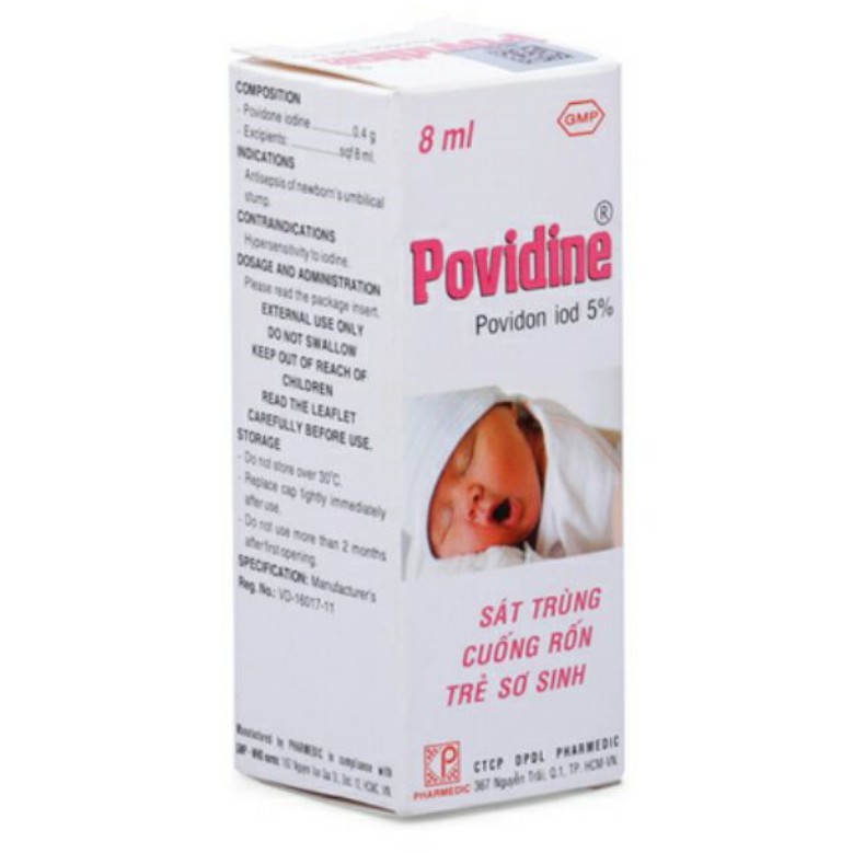 Povidine sát trùng cuống rốn trẻ sơ sinh