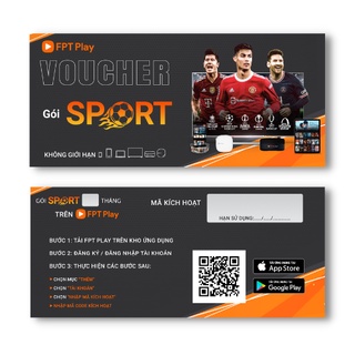 FPT Play - Toàn quốc [E-voucher] 1 năm sử dụng gói SPORT FPT Play