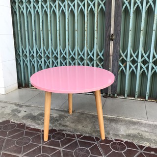 Bàn trà chân gỗ, bàn tròn 60cm cao 44cm loại 1