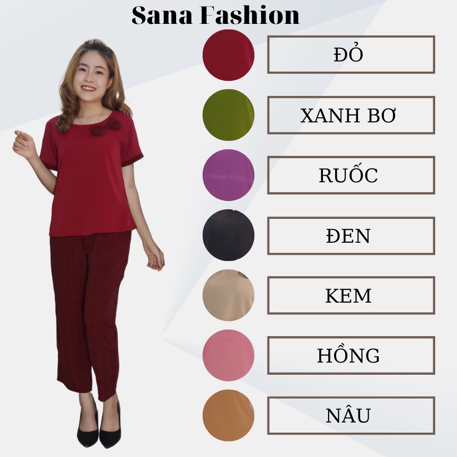 Đồ bộ nữ mặc nhà đồ bộ trẻ cho mẹ cho chị chất lụa MANGO cao cấp quần 9 tấc