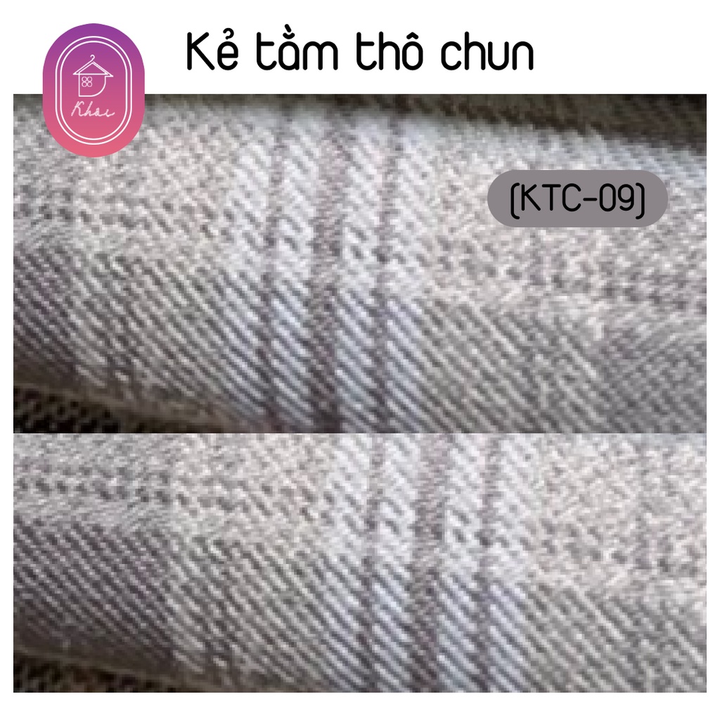 Vải kẻ tằm thô chun phong cách Hàn Quốc kẻ ô chất mát, độ nhăn siêu ít lên đồ mặc cực chất