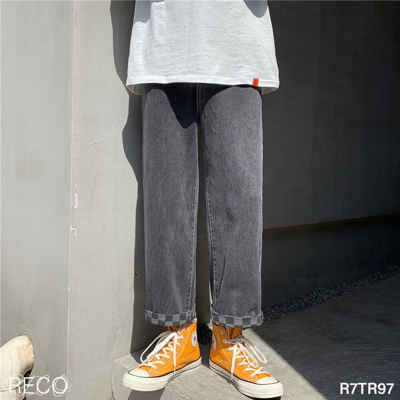 Quần jean nam nữ  Hàn Quốc cao cấp dáng rộng Trousers Loose R7TR97 Unisex