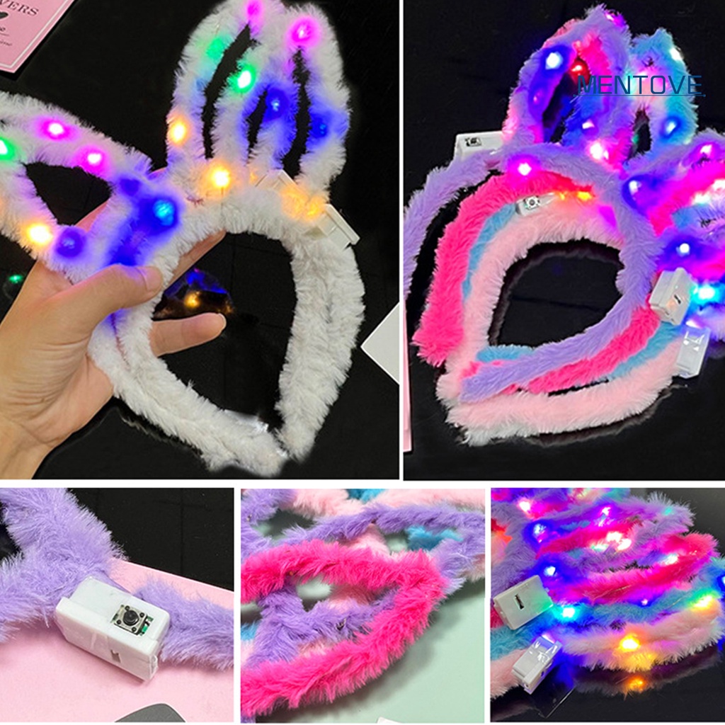 Băng Đô Tai Thỏ 3 Tốc Độ Phát Sáng Dễ Thương