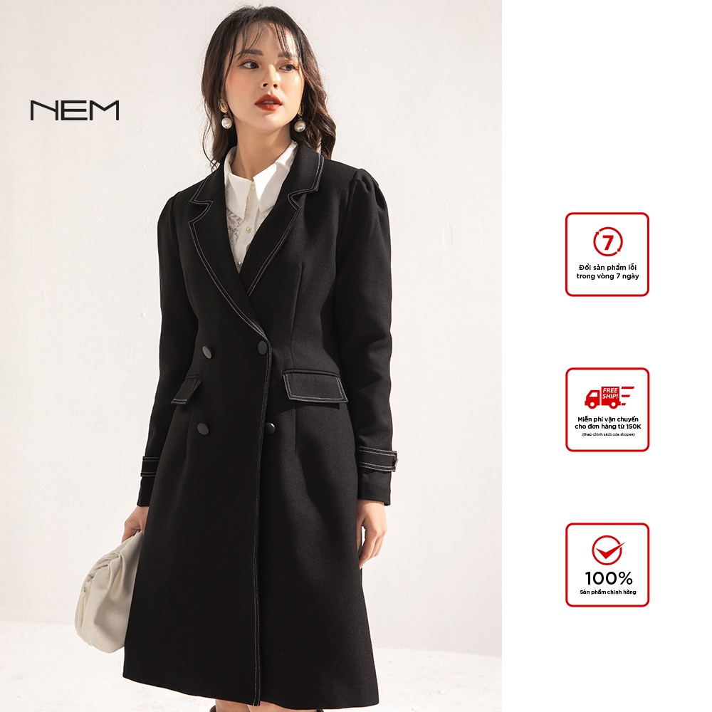 Măng tô nữ thiết kế cao cấp dáng dài NEM Fashion AK30322