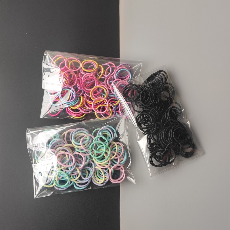 Set 100 Dây Thun Cột Tóc Nhiều Màu Tiện Dụng Cho Bé Gái